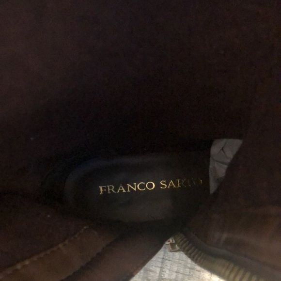 Franco Sarto Patina heeled cognac brown leather upper boots with side zipper - Picture 9 of 13